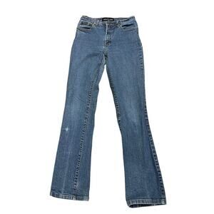 BABY PHAT Vintage Midrise Denim Blue jeans bootcut thrashed torn knee sz 5